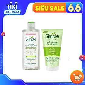 Combo Simple Làm Sạch Nước Tẩy Trang 200ml + Sữa Rửa Mặt 150ml