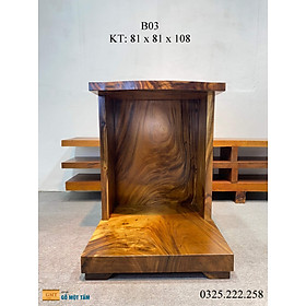 Mua Bàn Thờ Thần Tài Ông Địa Gỗ Me Tây Ngang 81cm