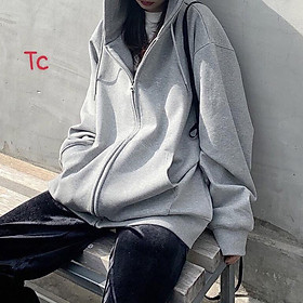 Áo Khoác Hoodie Nỉ Trơn Có Mũ Nhiều Màu Unisex Nam Nữ Form Rộng Ulzzang, Áo Khoác Nỉ Hoodie Trơn Unisex - Thun Dài Tay Form Rộng Dáng Suông Có Mũ và Khóa Nam Nữ Cực HOT, khoác hoodie trơn nón nữ form rộng