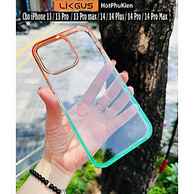 Ốp lưng chống sốc cho iPhone 13 / 13 Pro / 13 Pro Max / 14 / 14 Plus / 14 Pro / 14 Pro Max hiệu Likgus Gradient Clear - Thiết kế thời trang, chống chịu mọi va đập, gờ bảo vệ camera - Hàng nhập khẩu