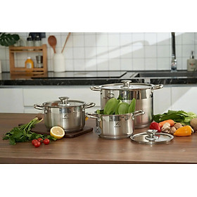 Bộ Nồi Kailer Inox 3 Món 5 Lớp Đáy KL-BN03 hàng chính hãng