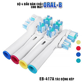 Bộ 4 đầu bàn chải đánh răng điện SB-417A – Bộ đầu kép - Phá tan mảng bám – Cho máy Oral-B – Xuất xứ: Đức