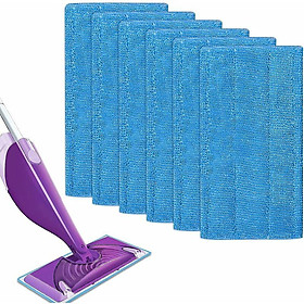 Bộ 6 miếng giẻ dự phòng có thể tái sử dụng swiffer wetjet sương mù trong microfiber để làm sạch sàn (6 lô xanh)