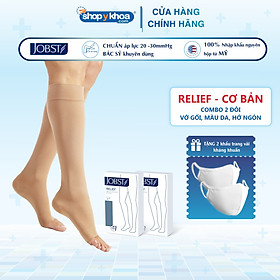Combo 02 Đôi Vớ JOBST Relief Gối, Màu Da, Hở Ngón, Giãn Tĩnh Mạch, Áp Lực 20-30 (Tất Y Khoa)