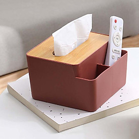 Tissue Box Holder with Storage Compartment Tissue Cover for Hotel Bathroom Kitchen