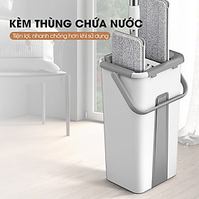 Mua Bộ Cây Lau Nhà Tự Vắt Thông Minh BONBOX BCT702 Xoay 360 Độ Kèm Thùng Tự Vắt 2 Ngăn Xô