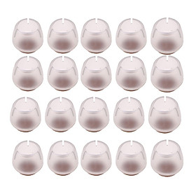 20xClear Silicone Round Chair Legs Caps Pads 12-16mm Wood Floor Protectors