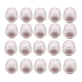 20Pcs Chair Leg Wood Floor Protectors, Chair Feet Glides Furniture Carpet Saver, Silicone Caps Tips with Felt Pads
