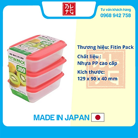 Set 3 hộp nhựa đựng thực phẩm Fitin Pack nắp dẻo nội địa Nhật Bản