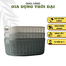 Mua Rổ Nhựa Đựng Đồ Knit Số 5 Hàn Quốc KT: 33.4x16.2x13.5 Cm