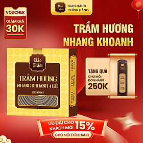 Trầm Hương Khoanh 4 Giờ – Hộp Vàng 18 Miếng | Bảo Trầm | Thơm Sâu Tự Nhiên, Không Hóa Chất
