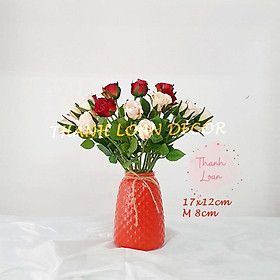 Mua Lọ hoa trang trí Bát Tràng - Bình hoa gốm sứ men mát xinh xắn cao 21 cm - 3 màu