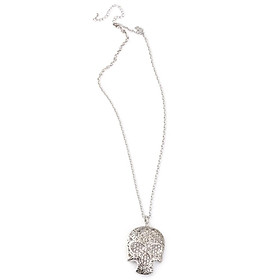 Goth Punk Skull Skeleton Pendant Necklace Chain Rhinestone Halloween Jewelry