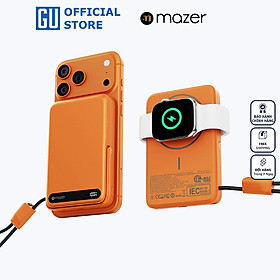 Pin Dự Phòng Không Dây Kèm Cáp MAZER MagLink19 Qi2 15W PD27W 10.000 mAh Chứng Nhận 3C Sạc Được Apple Watch Kèm Chân Đế Hàng Chính Hãng