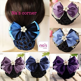 Kẹp lưới bới tóc búi tóc hoạ tiết cao cấp (3)