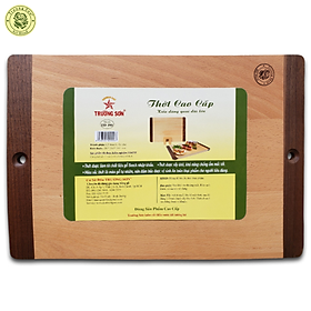 Thớt Gỗ Beech Chữ Nhật Quai Cầm Dài Kích Thước 32.5, 39 cm - Đồ Gỗ Nhà Bếp Thương Hiệu Trường Sơn