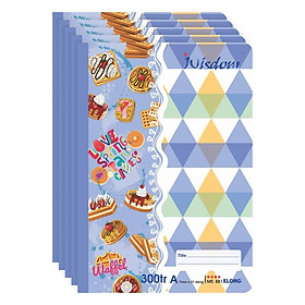 Lốc 5 Tập (vở) Kẻ Ngang Wisdom 300 trang KLONG 881