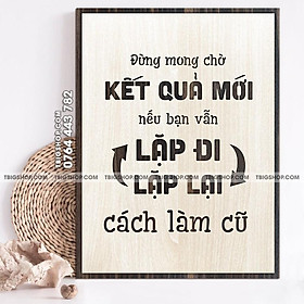 Mua Mẫu tranh  đừng mong chờ kế quả mới nếu bạn vẫn lặp đi lặp lại cách làm cũ  - Tranh tạo động lực treo