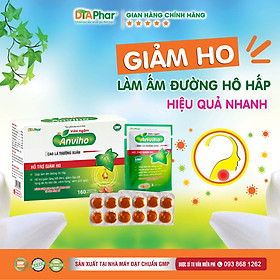 Viên Ngậm ANVIHO Cao Lá Thường Xuân - Hỗ trợ ho -  Giúp làm ấm đường hô hấp giảm tăng tiết đờm, đau rát họng do ho kéo dài, viêm họng, viêm phế quản Hộp 160viên