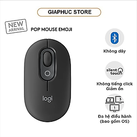 Chuột không dây bluetooth Logitech POP MOUSE - giảm ồn, nút emoji tùy chỉnh - Hàng chính hãng