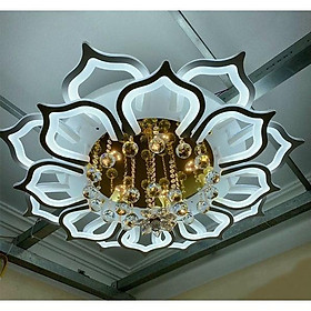 Mua Đèn trần pha lê siêu cao cấp  sang trọng với 3 chế độ ánh sáng - kèm điều khiển từ xa (ảnh chụp thật)