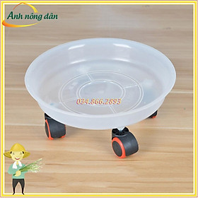 Mua Kệ trong suốt để chậu cây đường kính 20 cm  kèm 4 bánh xe - Đế để chậu cây 4 bánh - Anh nông dân chính hiệu