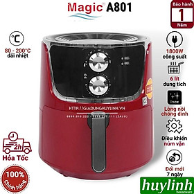 Nồi chiên không dầu Magic Korea A801 - Dung tích 6 lít - Công suất 1800W [Magic A-801] - Hàng chính hãng