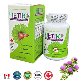 Hetik [CANADA] bảo vệ gan, hạ men gan, viêm gan B, giải độc gan. Hộp 30-60 viên - 60 Viên