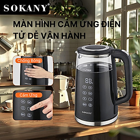 Mua Ấm đun nước siêu tốc SOKANY SK-09050  Ấm đun nước giữ nhiệt dung tích 1.7L  hâm nước pha sữa  điều chỉnh  hiển thị nhiệt - HÀNG CHÍNH HÃNG