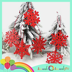 Mua Set 6 phụ kiện treo trang trí Noel hình hoa tuyết 7cm