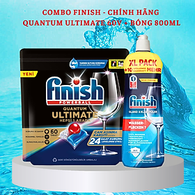 Nước bóng 1150ml + 100 viên rửa bát finish quantum 14 in 1
