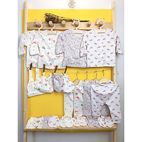 Sỉ lẻ Set quần áo sơ sinh thun cotton xuất dành cho bé sơ sinh đến 3 tháng mẫu quần cạp thun