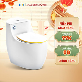 Mua Bồn cầu trứng một khối TUSLO PRO COCT010 xả xoáy lỗ đôi mạnh mẽ  xả sạch chất thải vượt trội - Hoa Sen Home - Hàng chính hãng