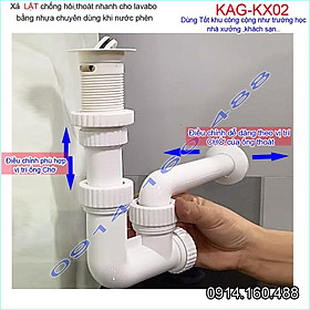 Mua Bộ xả nhựa bộ xả lavabo cho chậu rửa mặt sứ KAG-KX02 giá tốt chất lượng tốt siêu bền dùng cho nước phèn vùng biển