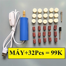 Mua Máy Mài Mini Cầm Tay Cực Mạnh Dùng Nguồn USB Tặng Kèm 32 Chi Tiết