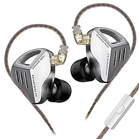 Tai nghe KZ ZVX Điện thoại Dynamic Hifi Bass trong tai nghe Tai nghe Thể thao Tiêu thụ Tiếng ồn Tai nghe Zax Zex Pro EdxPro Màu sắc: Silver Mic