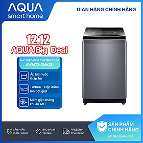 Máy giặt Aqua 7.2 kg AWM72-316K(S) - Bảo hành 2 năm - Hỗ trợ lắp đặt - Hàng chính hãng