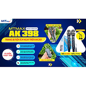 Mua MICRO KHÔNG DÂY ĐA NĂNG CAO CẤP MTMAX AK398 PLUS - BẮT ÂM CỰC NHẠY  HÚT ÂM TỐT TẶNG KÈM GIÁ ĐỠ ĐIỆN THOẠI  HÀNG CHÍNH HÃNG