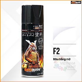 COMBO Sơn Samurai màu trắng mờ F2 gồm 3 chai đủ quy trình độ bền cao (Lót – Nền trắng mờ F2 - Bóng mờ 128A)