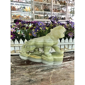 Mua Tượng con Cọp  Hổ giáp phong thủy đá ngọc Onyx trang trí phòng khách  bàn làm việc - Dài 20 cm