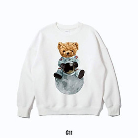Áo sweater, áo nỉ nam nữ hình gấu đáng yêu