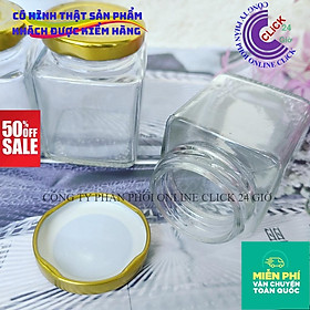 Mua Combo 12 Hũ Thủy Tinh Vuông 100ml Nắp Thiếc Vàng Vặn–Lọ Đựng Yến Chưng  Dầu Dừa  Sữa Chua- Hàng Cap Cấp