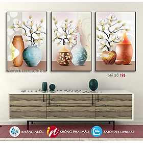 Tranh Bộ Canvas Nghệ Thuật Hiện Đại 3 Bức  - 40x60cm - HD-196