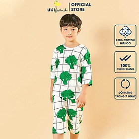 Bộ đồ lửng tay mặc nhà cotton giấy cho bé trai U2017 - Unifriend Hàn Quốc, Cotton Organic