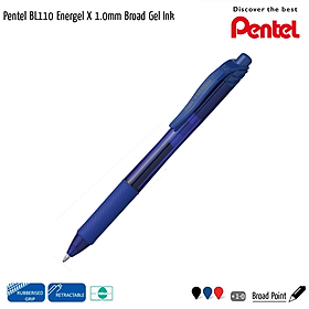 Bút Bi Bấm Tiện Lợi Pentel BL110 | Trơn Mượt Siêu Nhanh Khô | Ngòi 1.0mm