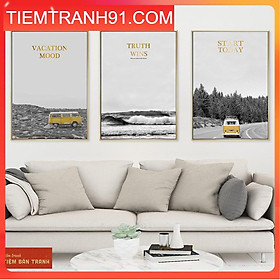 Tranh treo tường - Bộ 3 bức canvas tổng hợp 69 , tranh canvas giá rẻ