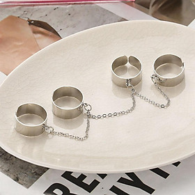 Finger Rings Set with Chain  Elegant for Christmas Women