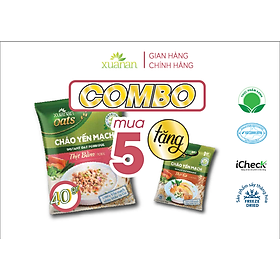 Combo 6 Gói Cháo Yến Mạch Thịt Heo Bằm Xuân An 40G (Tặng Kèm 1 Gói)