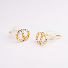 Bông tai vàng 14k Huy Thanh Jewelry BTFAM22