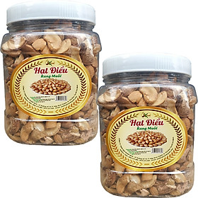 1Kg Hạt Điều Bể Rang Muối Hiệu SK FOOD - 2 Hũ Mỗi Hũ 500G